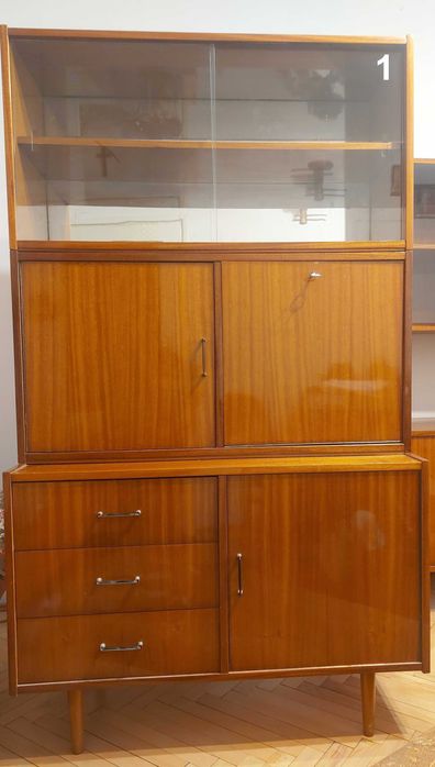 Kredens/witryna PRL lata 60. fornir lakierowany stan BDB