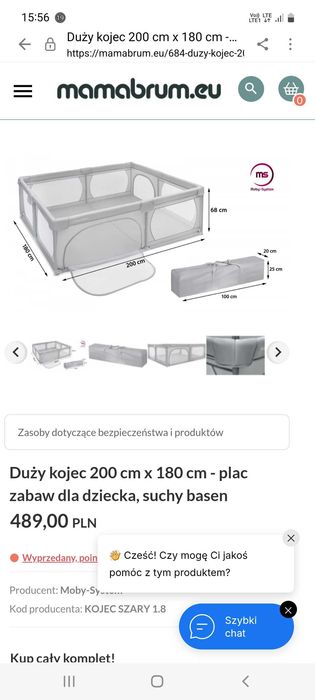 Duży kojec mamabrum 180x200