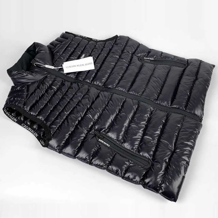 Мужская стеганая жилетка, сезон весна/осень, цвет черный, размер XL