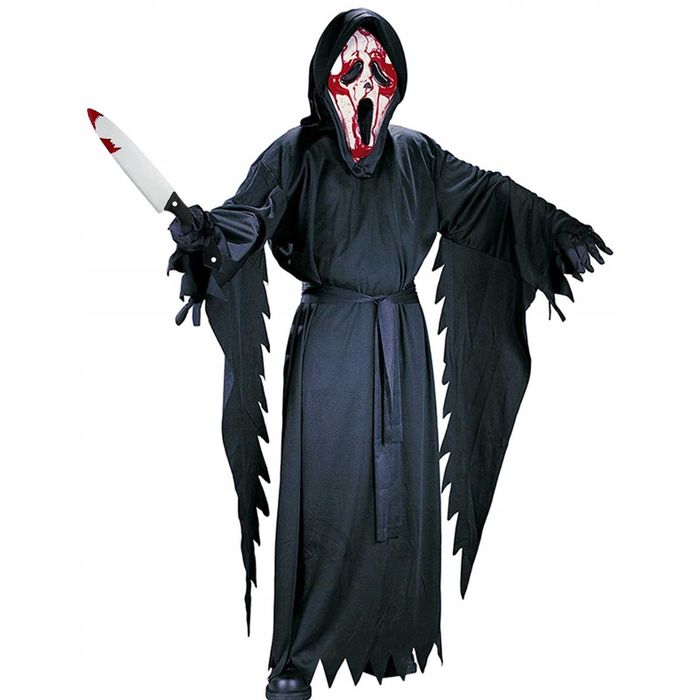 Przebranie Halloween Krzyk 140-160 z akcesoriami