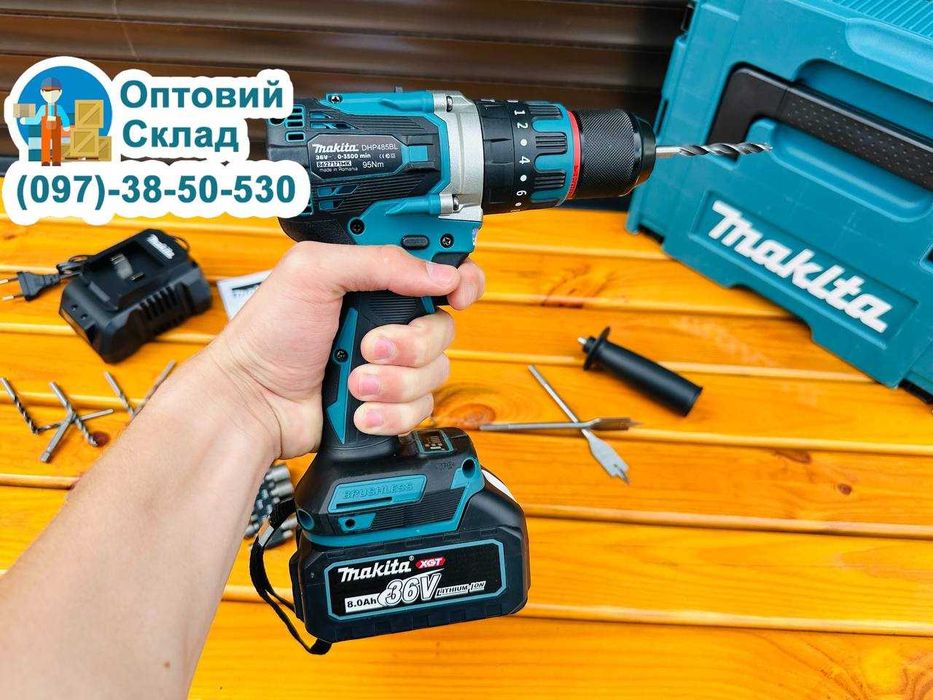 Потужний Електричний Шуруповерт Makita DHP 485 BL 1 АКБ Акумуляторний