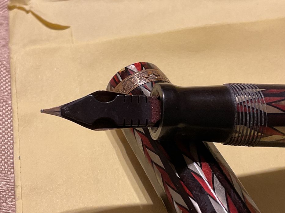 Caneta antiga Conklin Nozac Art Deco de 1930 rara