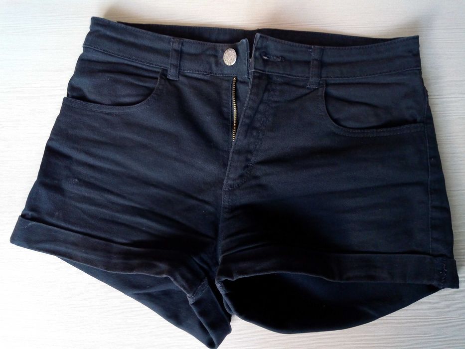 Krótkie spodenki jeans czarne - H&M - rozm.14