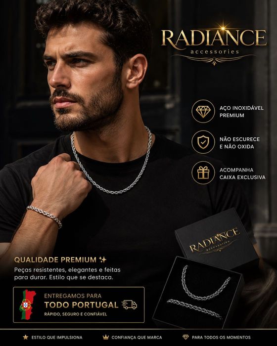Vendo conjunto De cordão + pulseira masculino