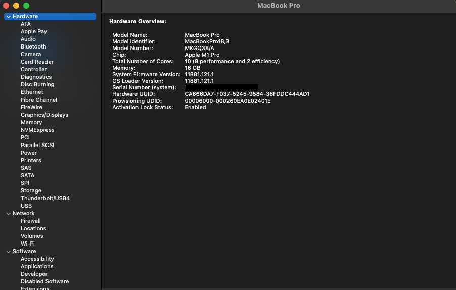 Macbook Pro 14 M1 16GB 1TB