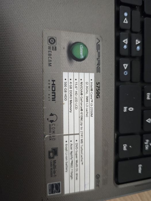 Portátil Acer 5750g