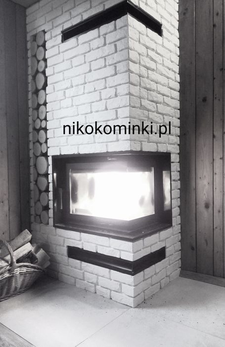 Kominki Kominek Narożny EKO z szybą boczną,montaż gratis