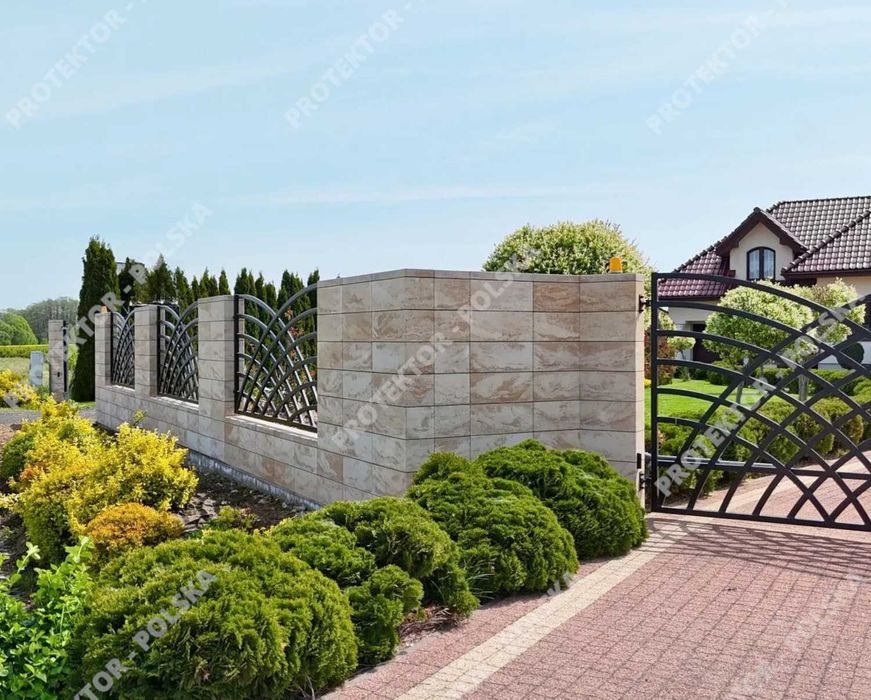 pustak ogrodzeniowy bloczek podmurówka brama palisada przęsło słupek