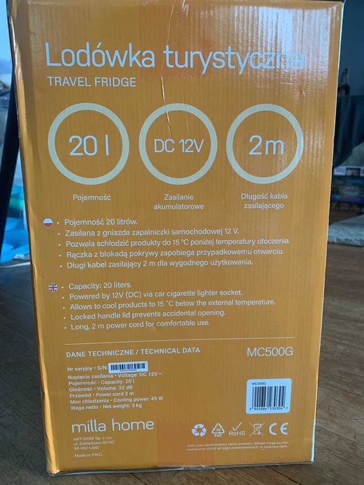 Lodówka turystyczna Milla Home MC500G