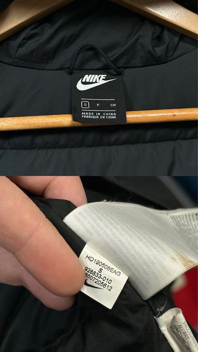 Черная зимняя куртка пуховик Nike NSW размер S-M