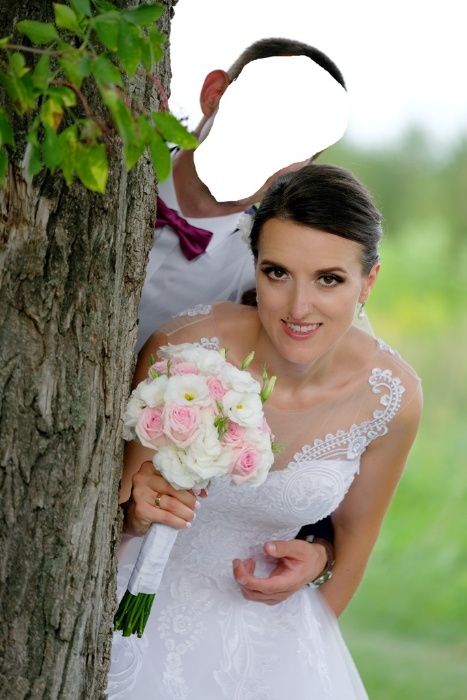 Biała suknia ślubna Anna, rozmiar 38/40, wiązanie gorsetowe