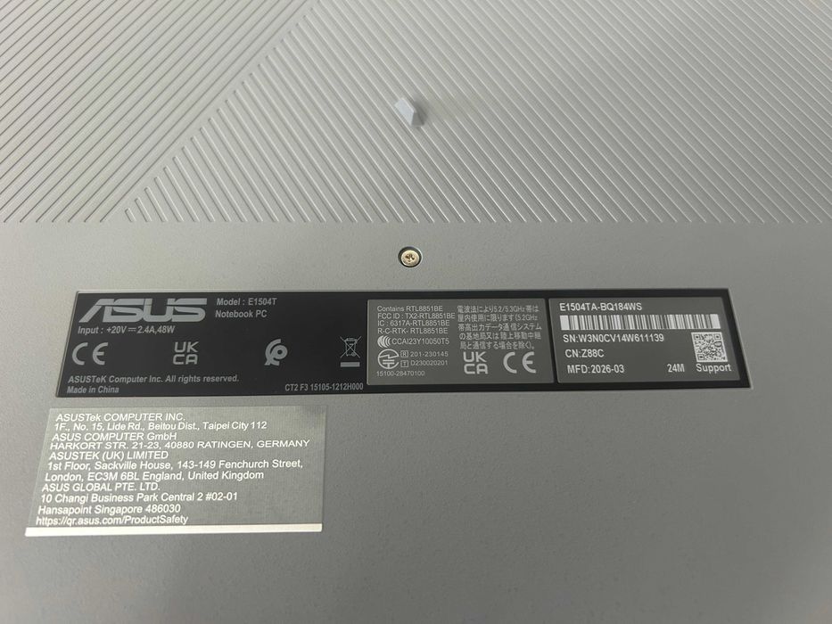 Laptop ASUS VIVOBOOK GO 15 E1504TA-bq184ws