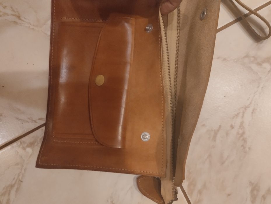 Saszetka męska ze skóry naturalnej