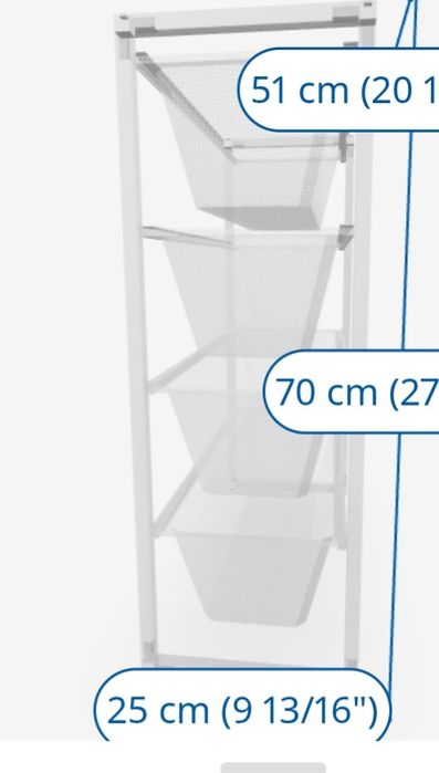 Białe regały metalowe Ikea