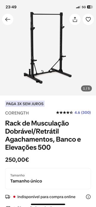 Rack de musculação 500 Dobrável/Retrátil