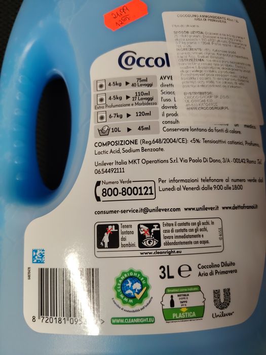 Cocolino płyn do płukania 3L