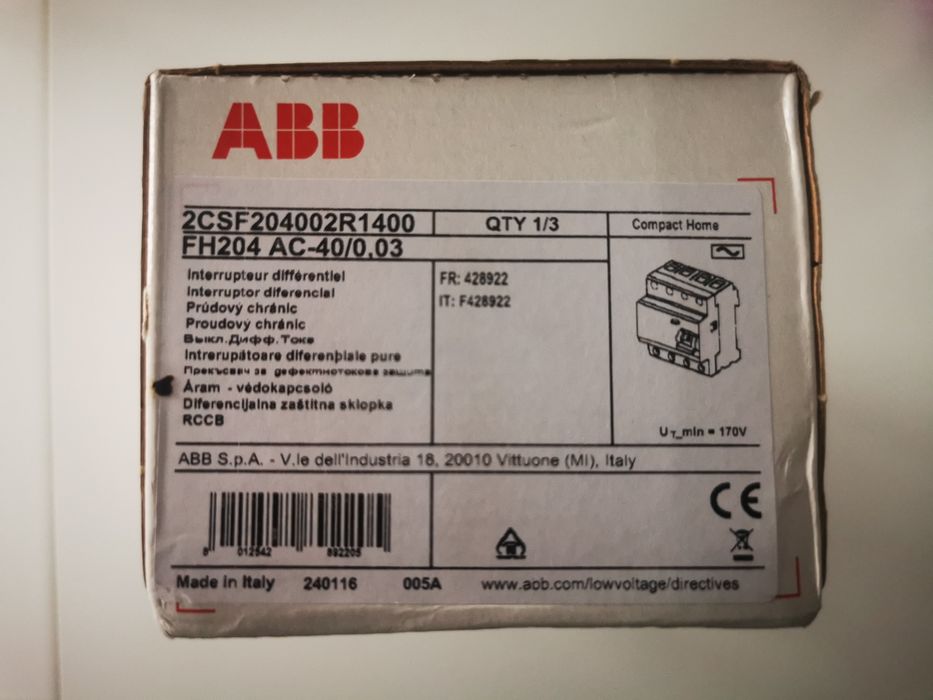 ABB Wyłącznik różnicowo prądowy FH204 AC 40/0.03
