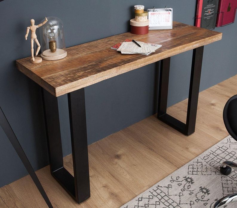 Konsola stolik Iron Craft 115x40cm Mango lite drewno loft industrial