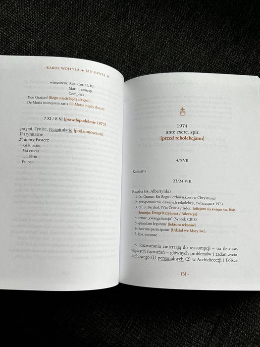 Jan Paweł II, jestem bardzo w rękach Bożych, Notatki osobiste