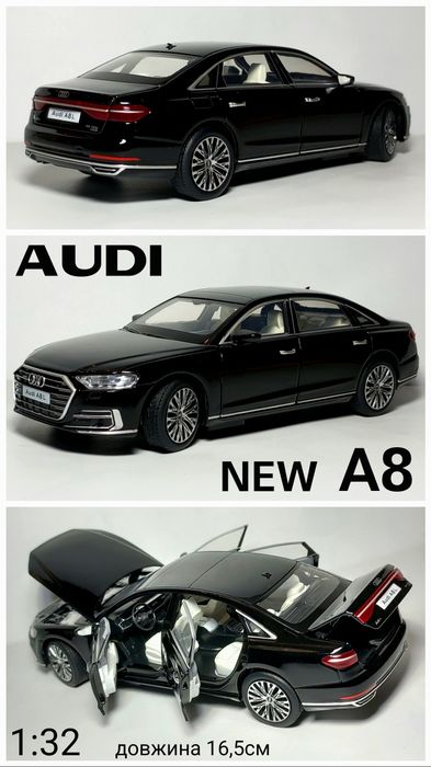 Модель авто колекційна масштабна AUDI ТТ A8 А7 А6 А4 Q8 Q7 Q5 RS6 RS7