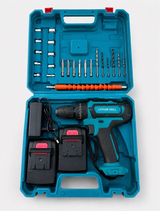 Акумуляторний шуруповерт Lithium Drill + набір інструментів