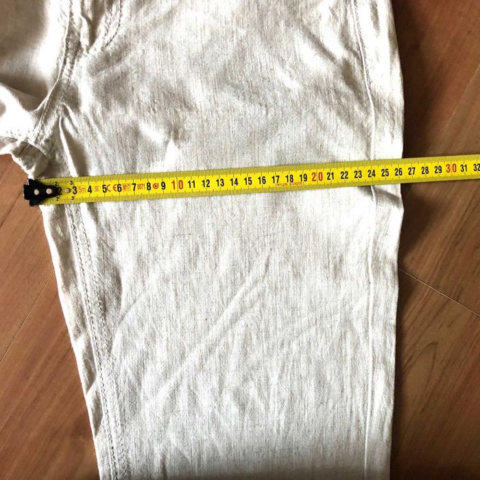 Spodnie damskie len/wiskoza kremowe r.M 35zł