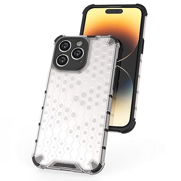 Honeycomb etui iPhone 14 Pro pancerny hybrydowy pokrowiec przezroczyst