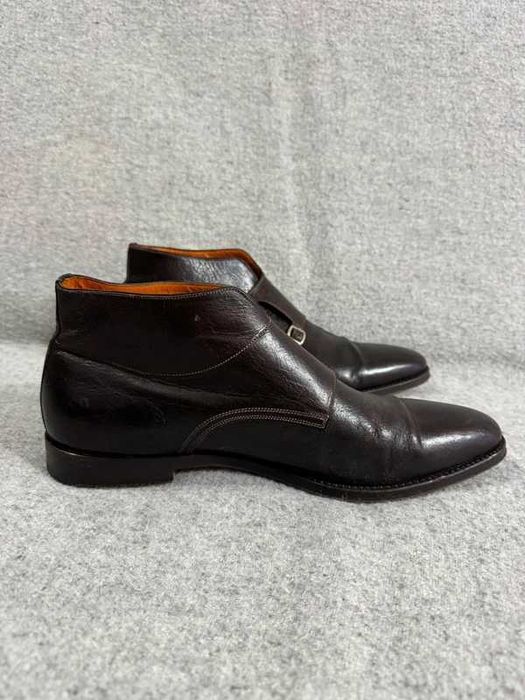 Santoni Double Monk Strap Boots Leather 9 43 buty wizytowe skórzane