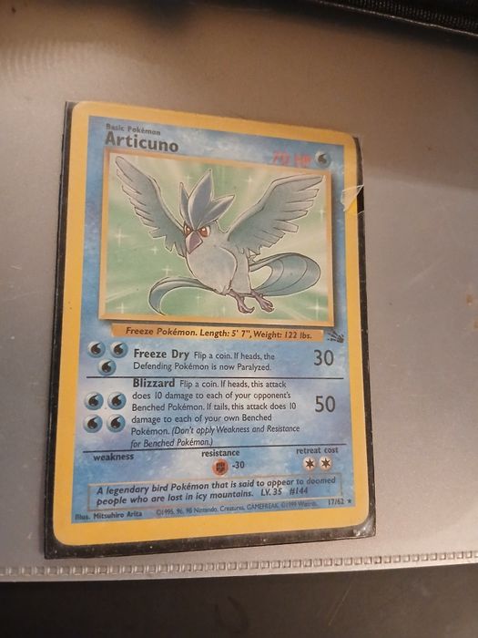 Articuno 17/62 Holo – Base Set Pokémon – Excelente Estado