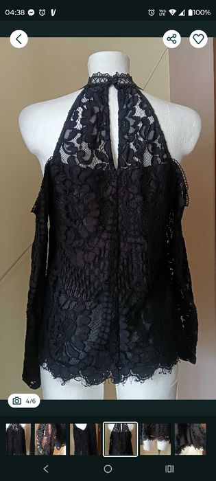 Czarna koronkowa gotycka bluzka gothic lolita Visual Kei alternatywka