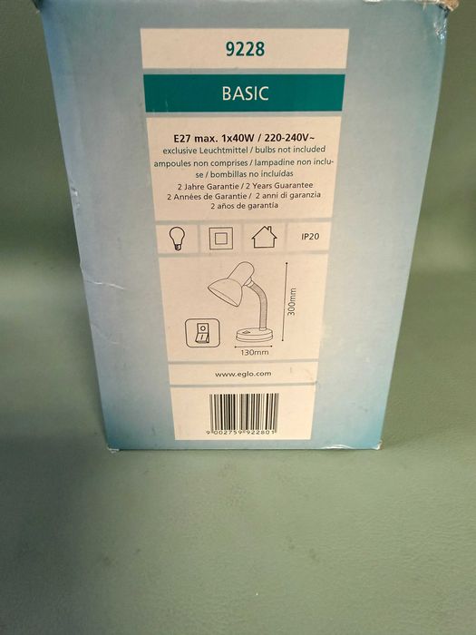 Lampka na biurko stołowa metalowa retro klasyczna Eglo Basic