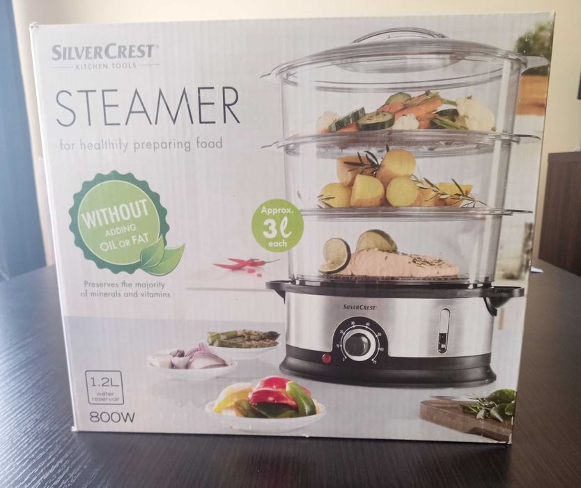 Steamer SilverCrest 1.2L 800W - urządzenie do gotowania na parze