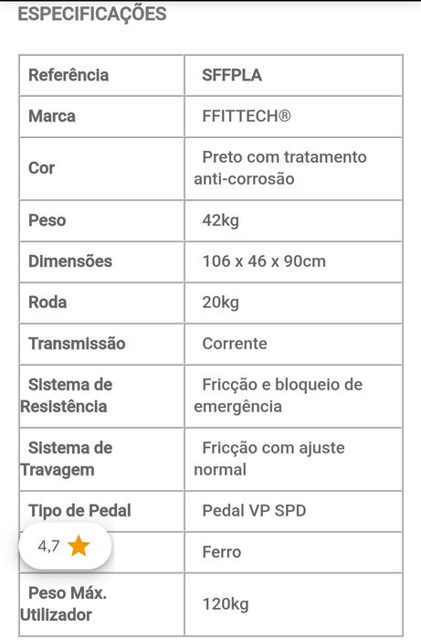 Bicicleta Indoor para treinos de Cycling. Conhecidas também por bicicletas de spinning, com corrente e travão vertical. Uso Profissional. Roda de 20kg