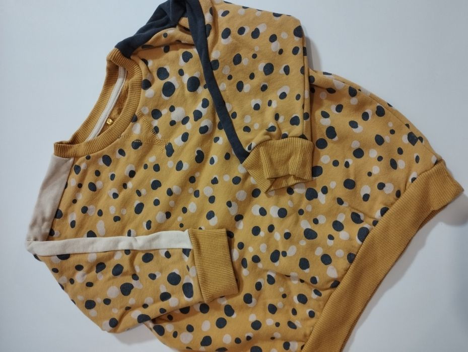 Musztardowe bluza kropki unisex 86 92 bawełna George