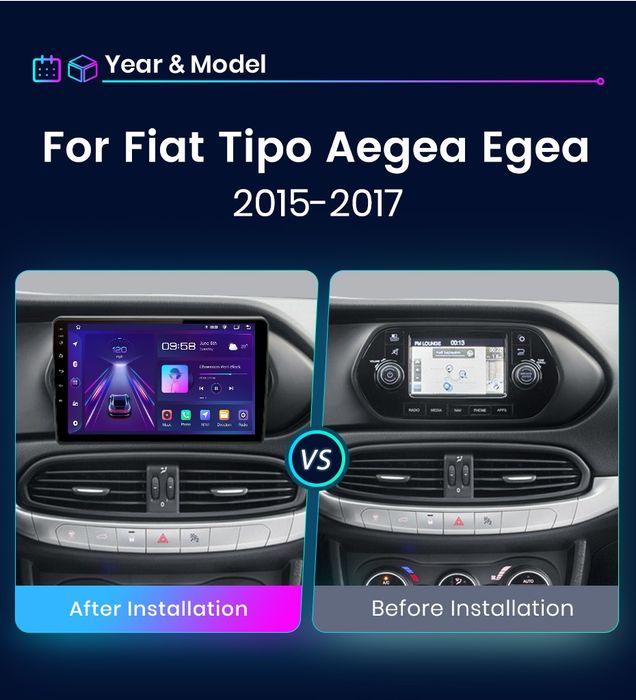 Rádio Android Auto Fiat Tipo 2015-18 Carplay GPS Wi-Fi 2/32GB NOVO