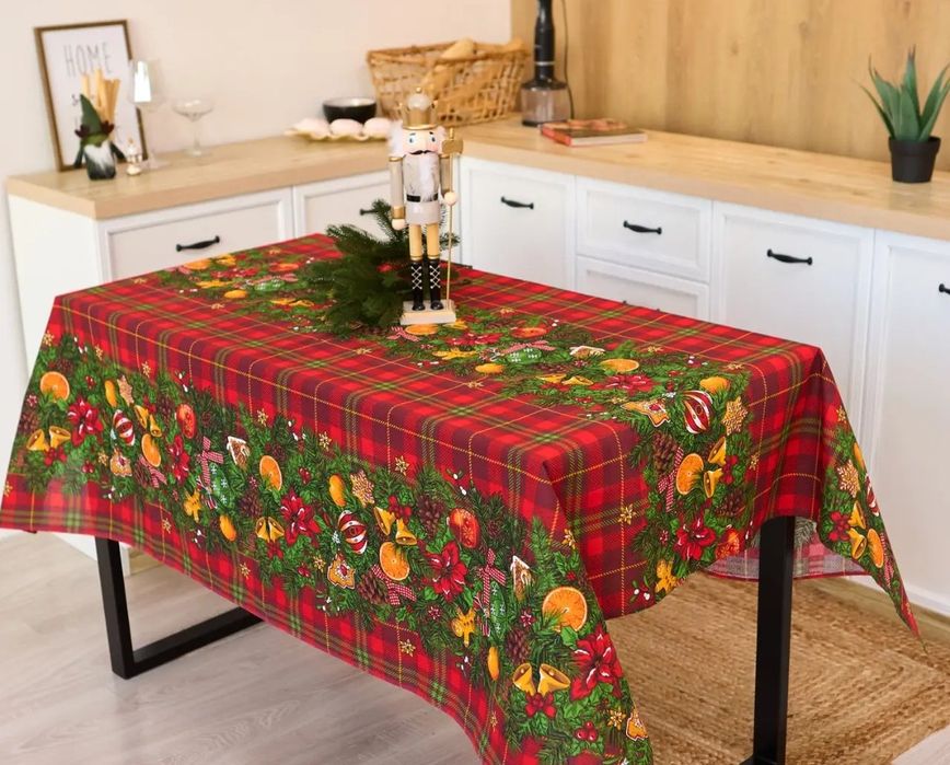 Скатерть новогодняя/ скатертина лляна/ український орнамент
