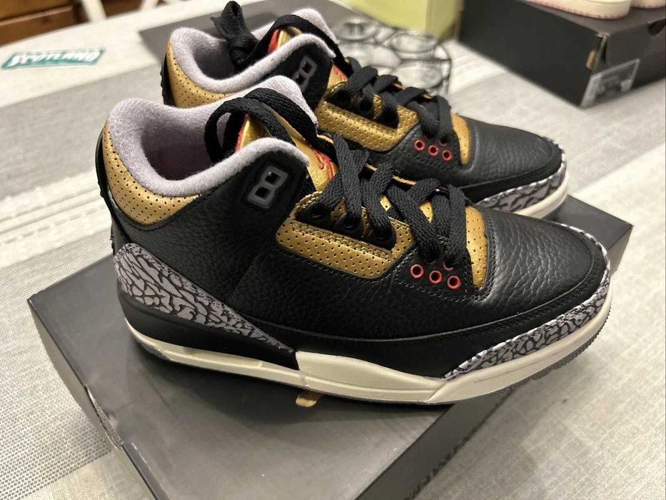 Кроссовки Nike Jordan 3 Metallic Gold Black Fire Red