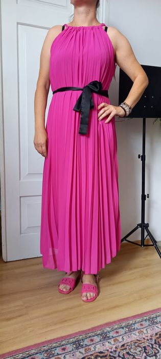 Sukienka plisowana na lato fuksja 40