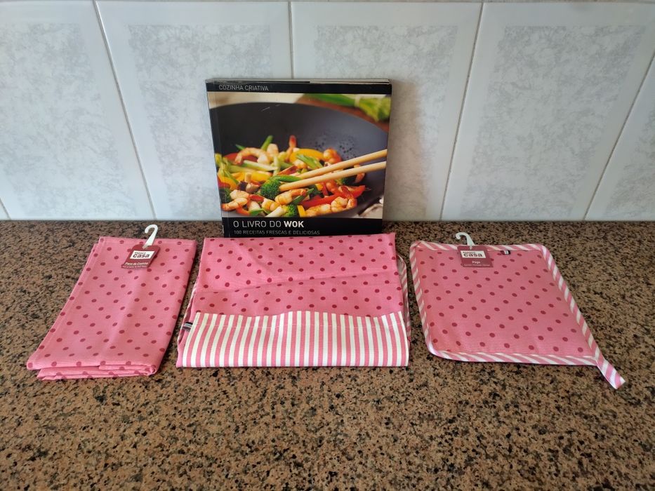 Conjunto de cozinha novo com oferta livro receitas