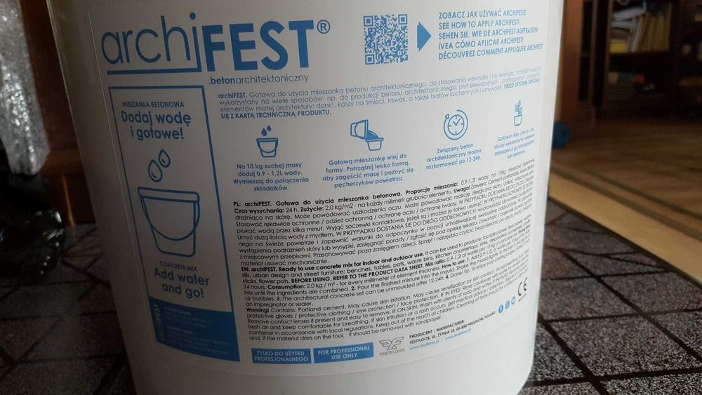 archiFEST SMOOTH beton architektoniczny 20kg (zostało min. 17) szary