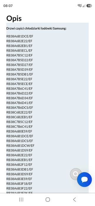 Lodowka samsung drzwi górne