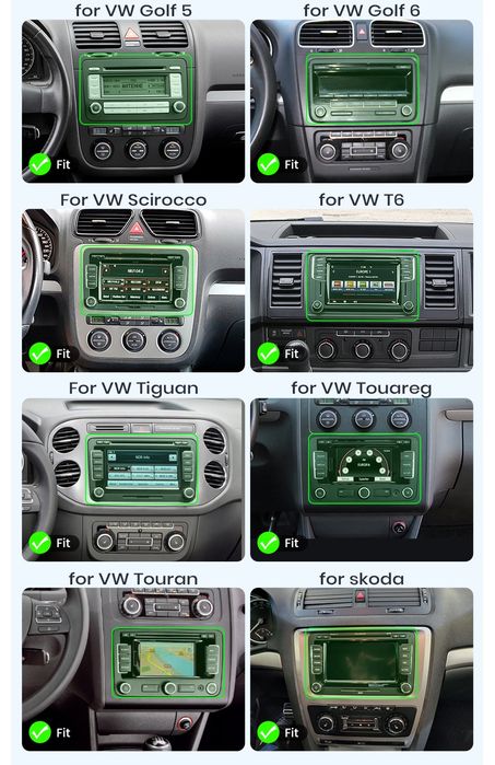 Rádio 9" Android VW Skoda Seat 2/64GB CarPlay Android Auto (Novo Modelo)