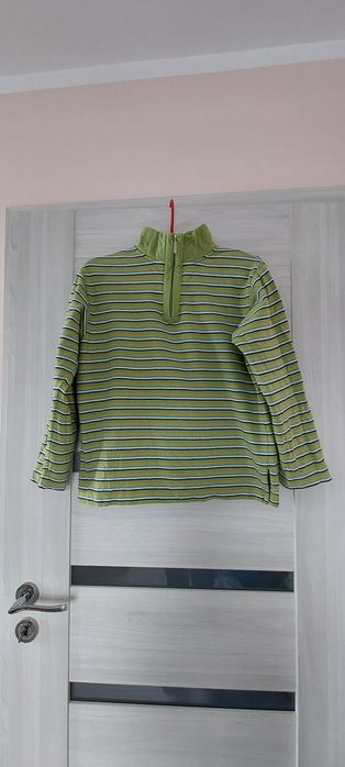 Bluza dresowa zielona w paski vintage S M kitaro bawełna