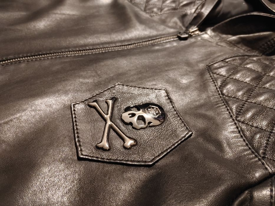 Philipp Plein Kurtka skórzana skóra Nowa