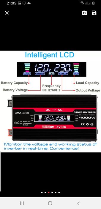 4000 Вт модифицированный синусоидальный инвертор 12 В 220В