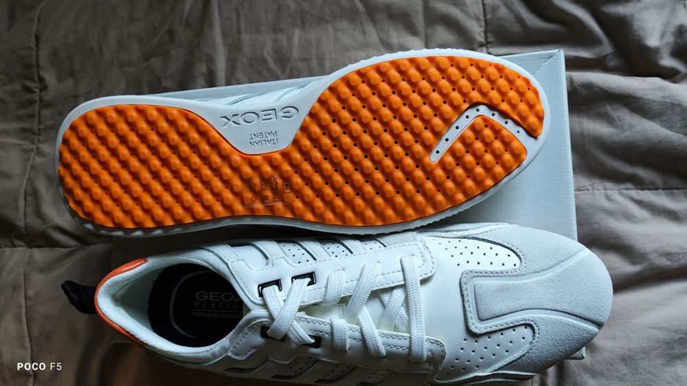 Geox Snake białe skórzane sneakersy rozm 43