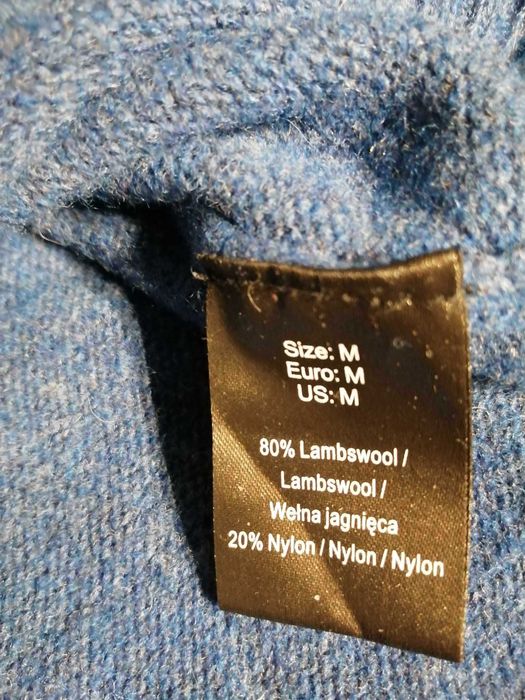 SIMON CARTER London Sweter Męski M Oryginalny Wełna Jagnięca