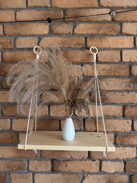 Wisząca półka makrama BOHO – Rękodzieło 40x20 cm