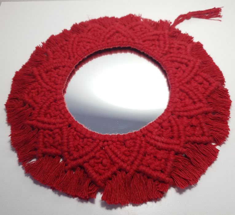 14 cm Round Mirror with Macramé64409486990595121