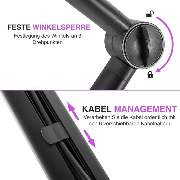 Stojak uchwyt na mikrofon,na stół z obrotowym ramieniem obracanym o 36